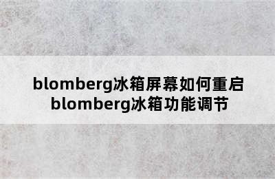 blomberg冰箱屏幕如何重启 blomberg冰箱功能调节